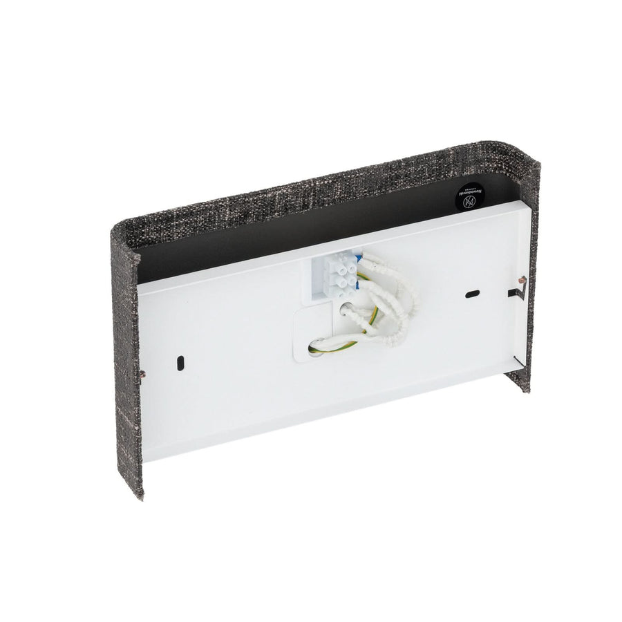 Applique murale Amarela B en tissu, noir, 2 lumières, hauteur 15 cm