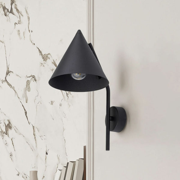 Applique murale Cono en métal, noir, hauteur 38 cm