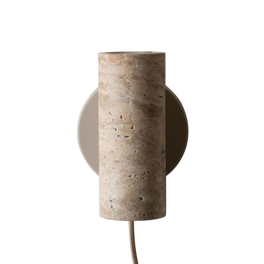 Applique murale Tivoli en pierre, sable, 2 lumières, Ø 9,5 cm