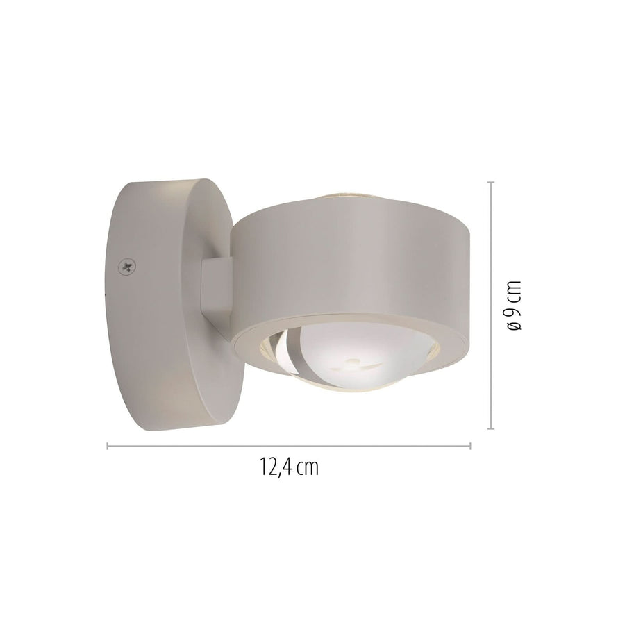 Applique murale LED Chia en verre, sable, 2 lumières, hauteur 9,3 cm