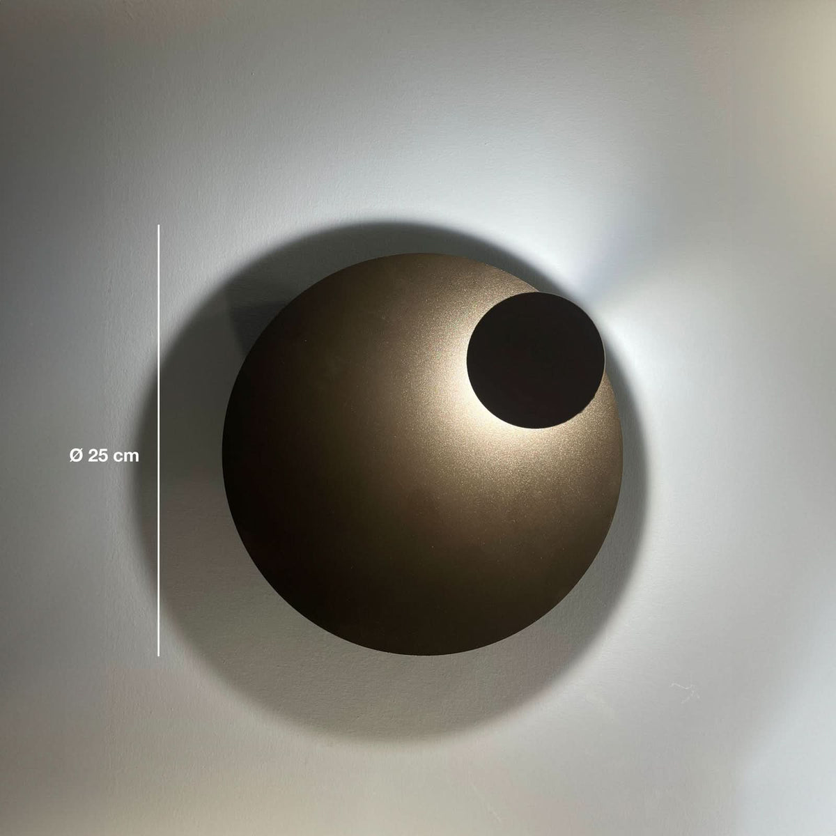 Applique murale LED Pois en acier, marron et noir, Ø 25 cm