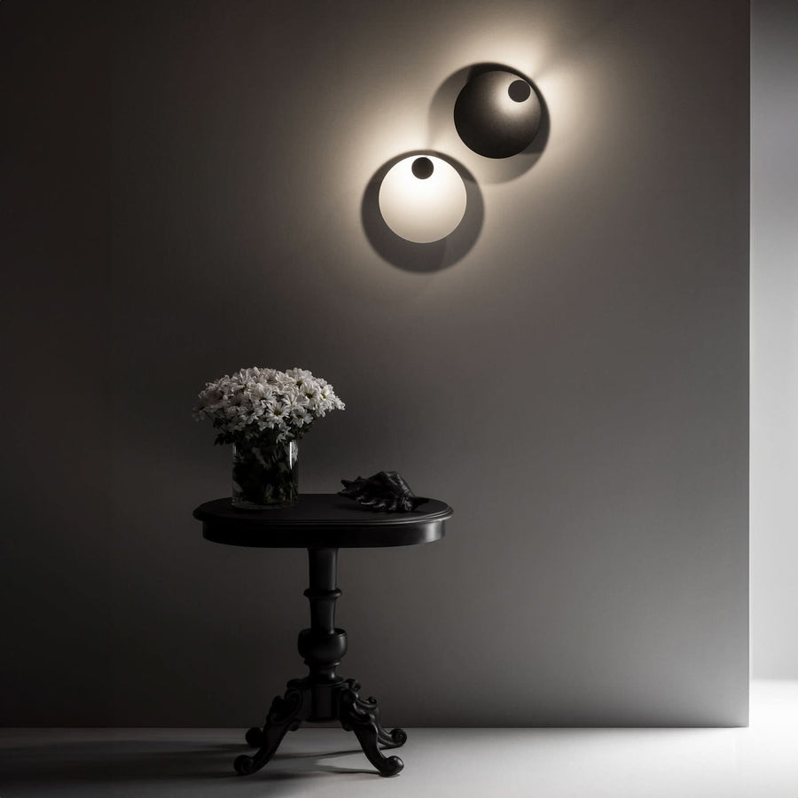 Applique murale LED Pois en acier, noir, Ø 25 cm