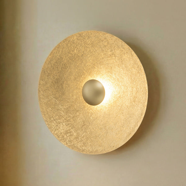 Applique murale LED Sole M en acier, doré, Ø 65 cm