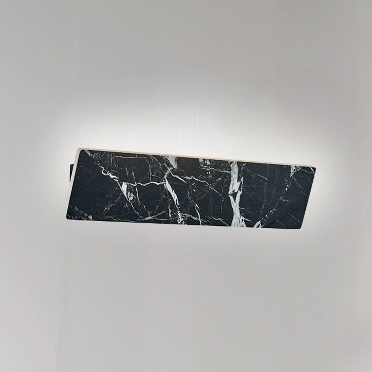 Applique murale LED Selena en pierre, noir marbré, hauteur 10 cm, 3000 K, 10 W