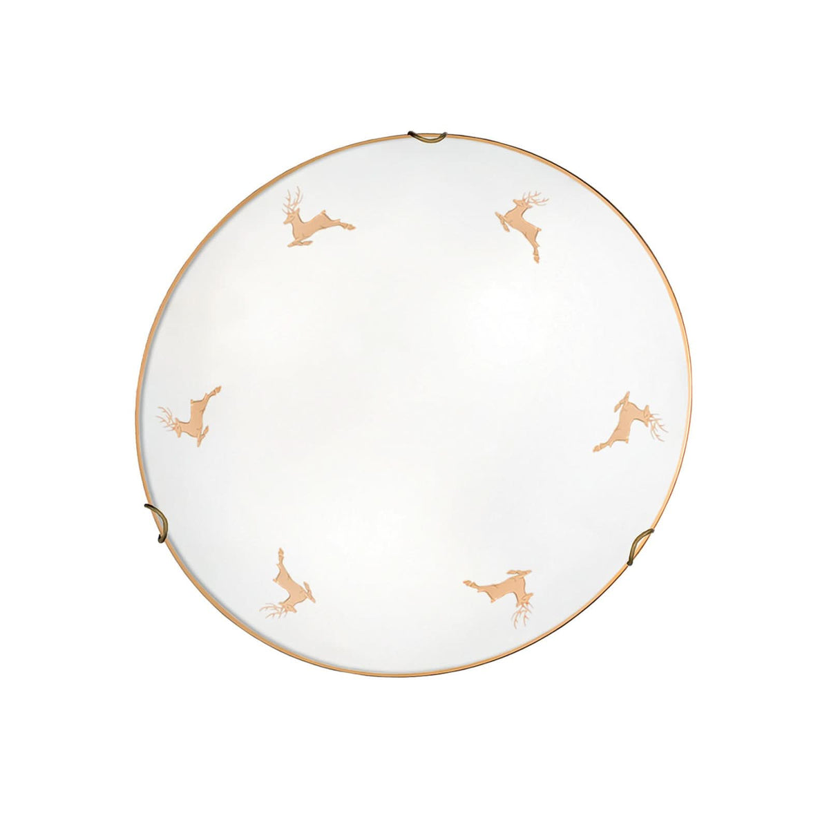 Applique murale Kolarz Nonna en verre, blanc et doré, 2 lumières, Ø 40 cm, 60 W, hauteur 9 cm