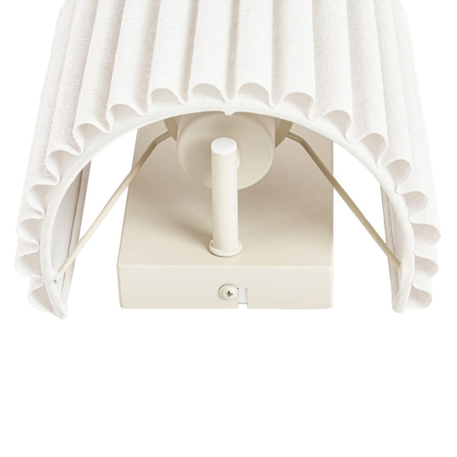 Applique murale Libbie en lin, crème, hauteur 20 cm