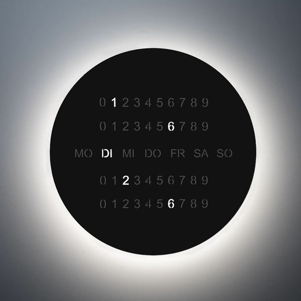 Applique murale LED Blade O'clock en aluminium, noir, Ø 59 cm