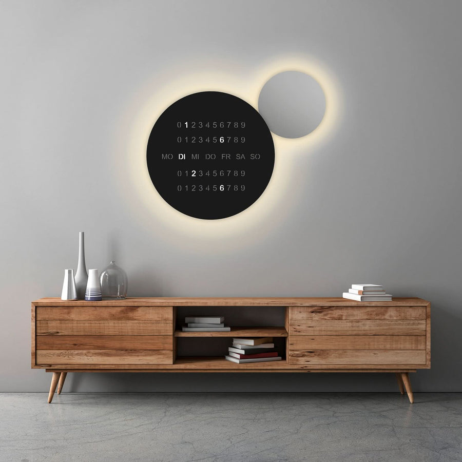 Applique murale LED Blade O'clock en aluminium, noir, Ø 59 cm