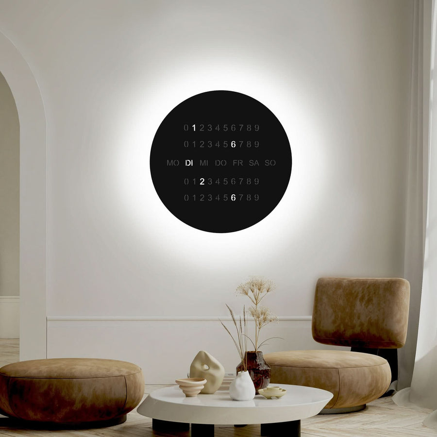 Applique murale LED Blade O'clock en aluminium, noir, Ø 59 cm
