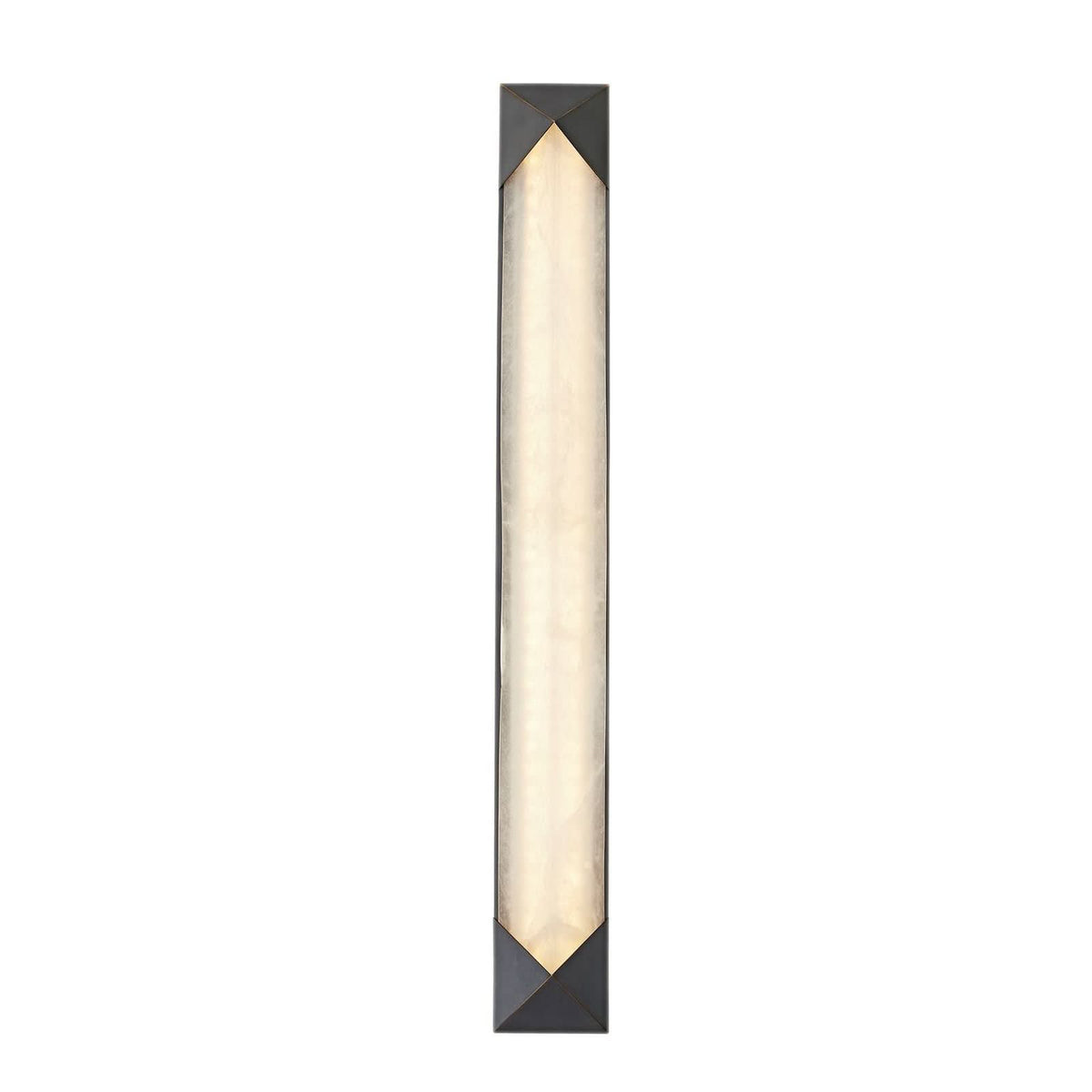 Applique murale LED Caesar en acier, bronze et crème marbré, hauteur 63,5 cm