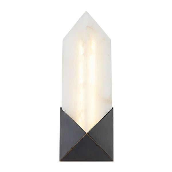 Applique murale LED Caesar en acier, bronze et crème marbré, hauteur 30,5 cm