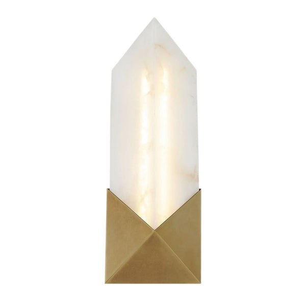 Applique murale LED Caesar en acier, laiton ancien et crème marbré, hauteur 30,5 cm