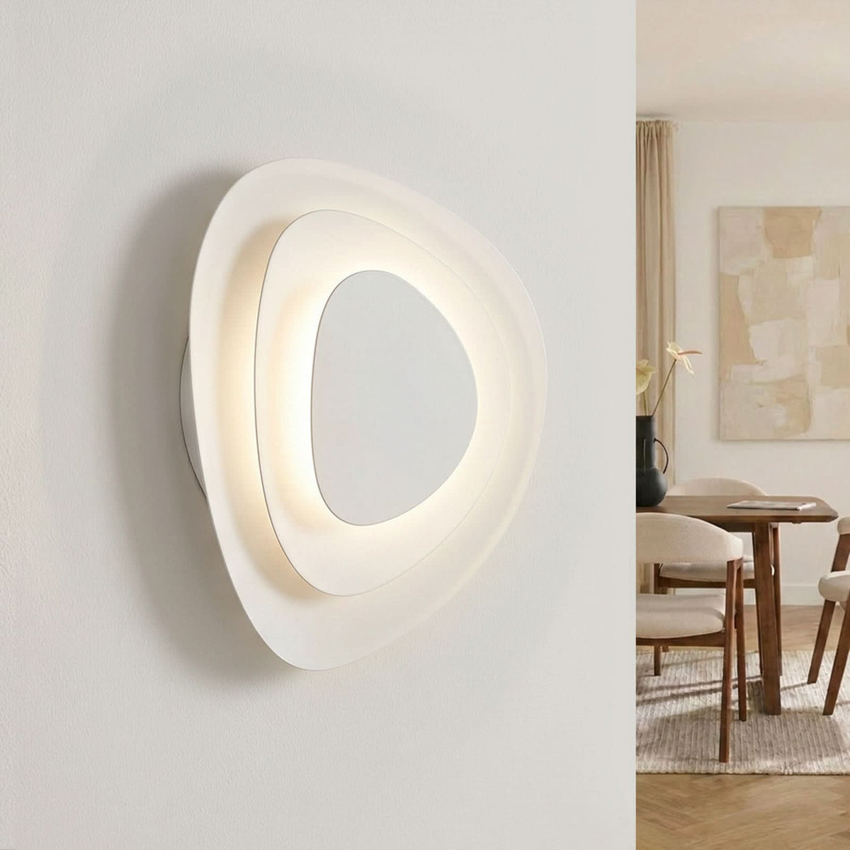 Applique murale LED Delar en métal, blanc, hauteur 25 cm