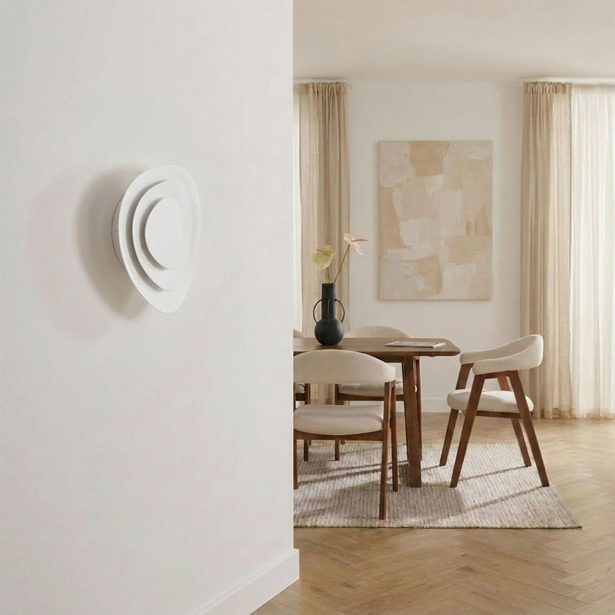 Applique murale LED Delar en métal, blanc, hauteur 25 cm