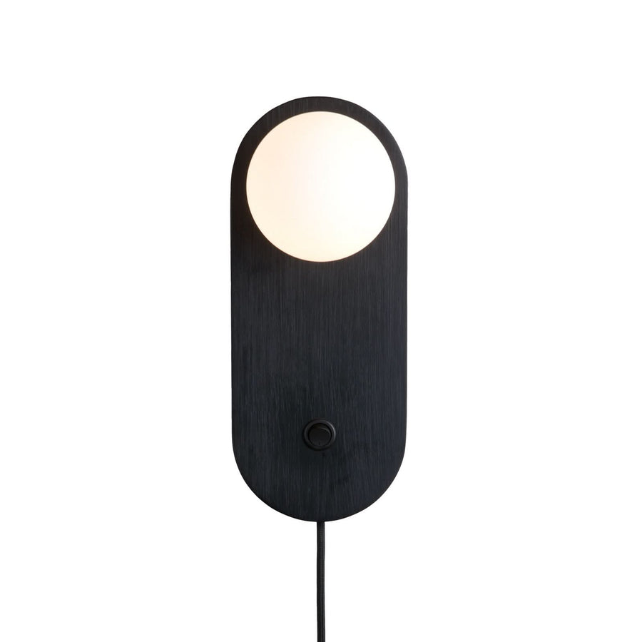 Applique murale Java en bambou, noir, hauteur 30 cm