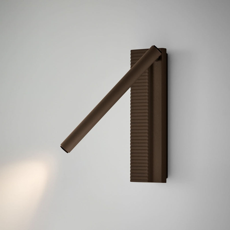 Applique murale LED Arid A/03 en aluminium, marron, hauteur 20 cm