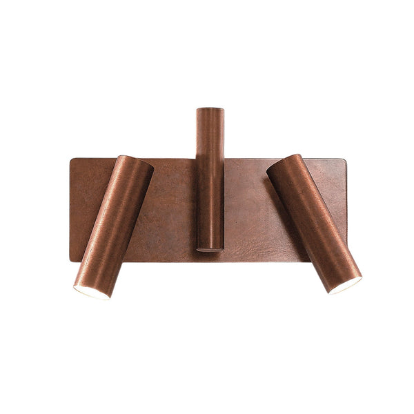 Applique murale 7542 en laiton, bois, 2 lumières, hauteur 27 cm