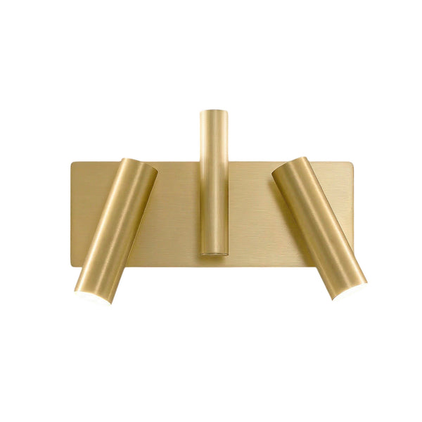 Applique murale 7542 en laiton, 2 lumières, hauteur 27 cm, laiton satiné