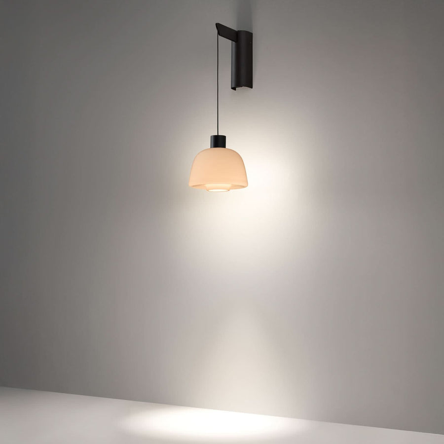 Applique murale LED Drep A/01 en verre, rosé et noir, hauteur 39,8 cm