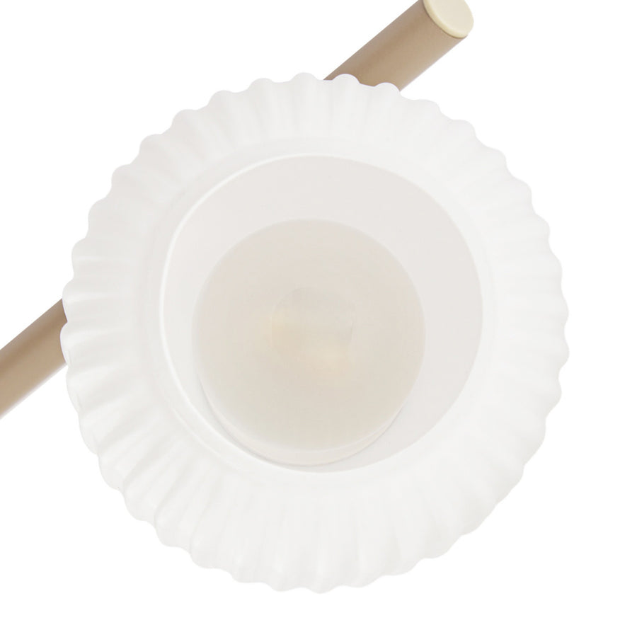 Spot Evey en verre, blanc et beige, 4 lumières, hauteur 18,3 cm