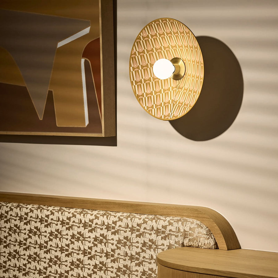 Applique murale Gatsby en tissu, beige et marron clair, Ø 40 cm