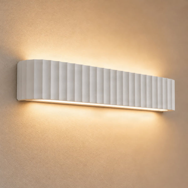 Applique murale Ravelle en plâtre, blanc, 2 lumières, hauteur 7 cm
