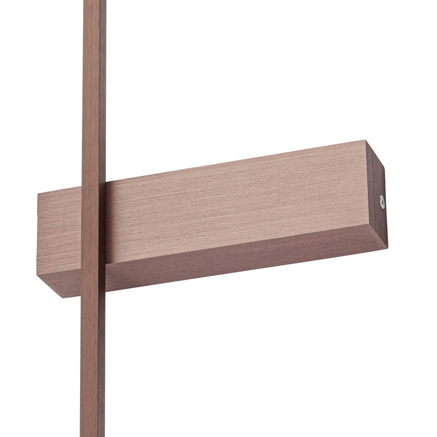 Applique murale LED Natsumi en aluminium, marron, hauteur 90 cm