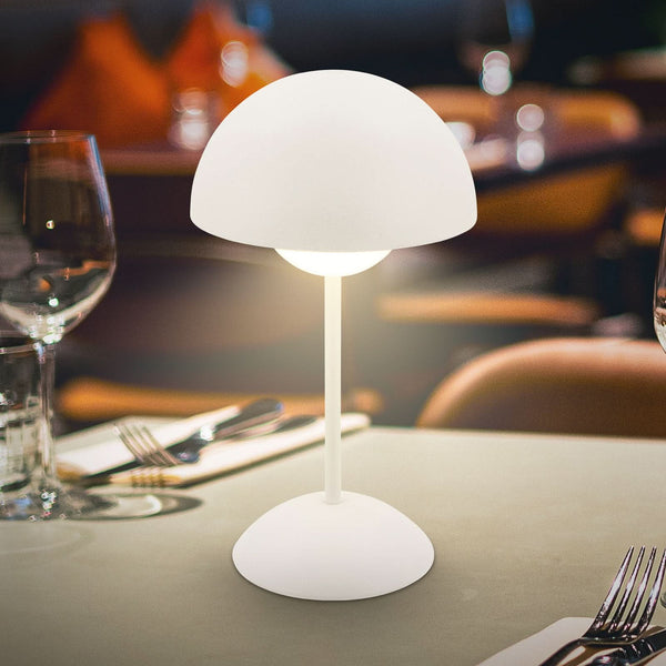 Lampe à poser d'extérieur LED rechargeable Kugle en métal, blanc, Ø 16 cm, IP44