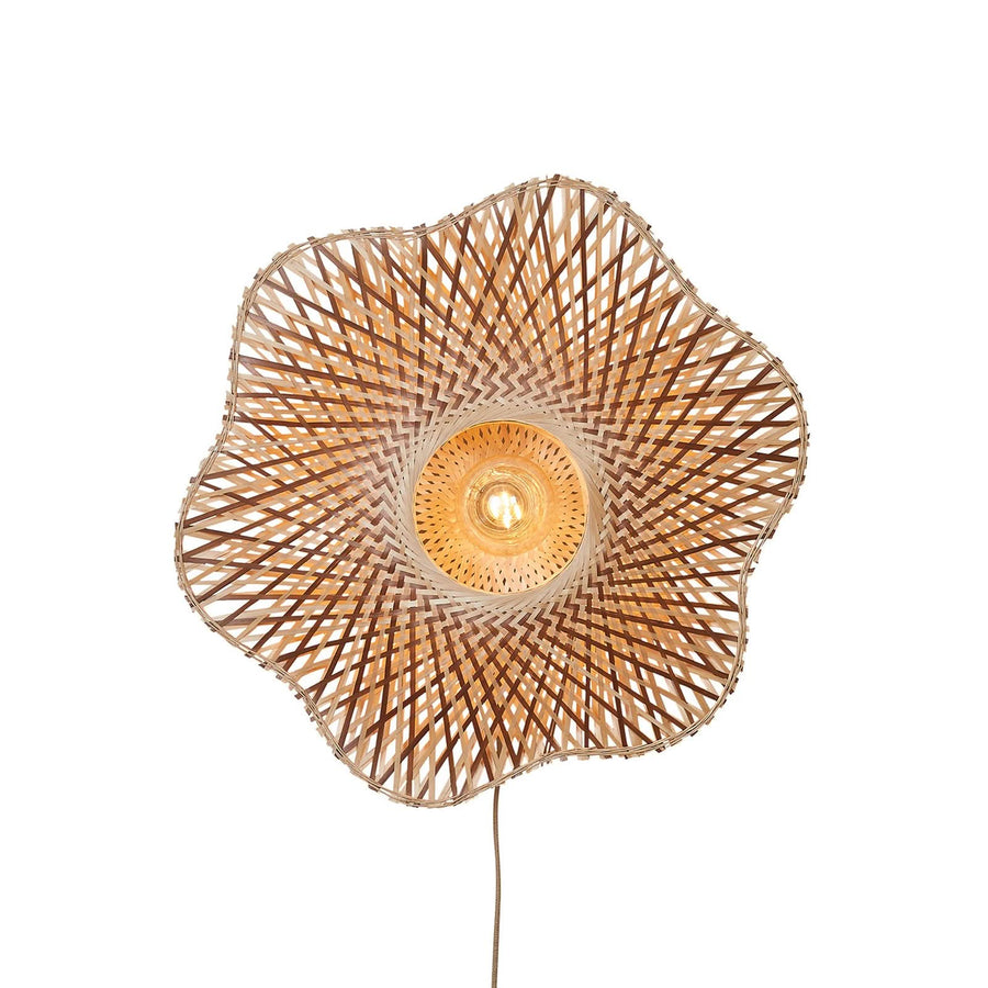 Applique murale Madura en bambou, bois et marron, Ø 60 cm