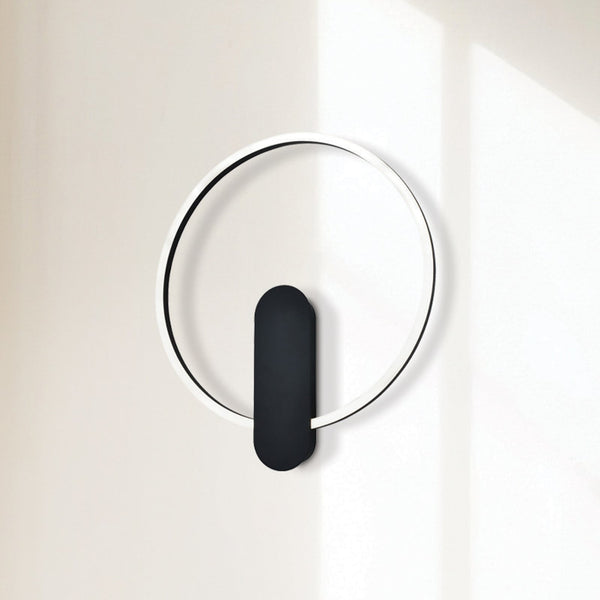 Applique murale LED Zaklin en aluminium, noir, hauteur 45 cm