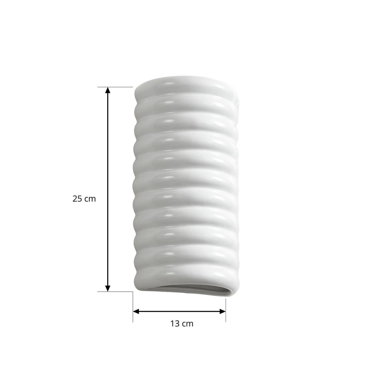 Applique murale LED Riff en céramique, blanc brillant, hauteur 25 cm