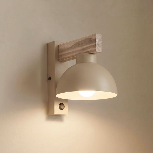 Applique murale Oslo en bois, sable, hauteur 20 cm