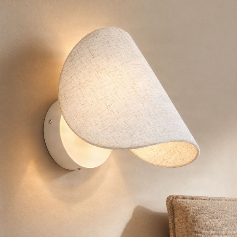 Applique murale LED Tamani en verre, beige et blanc, hauteur 27 cm