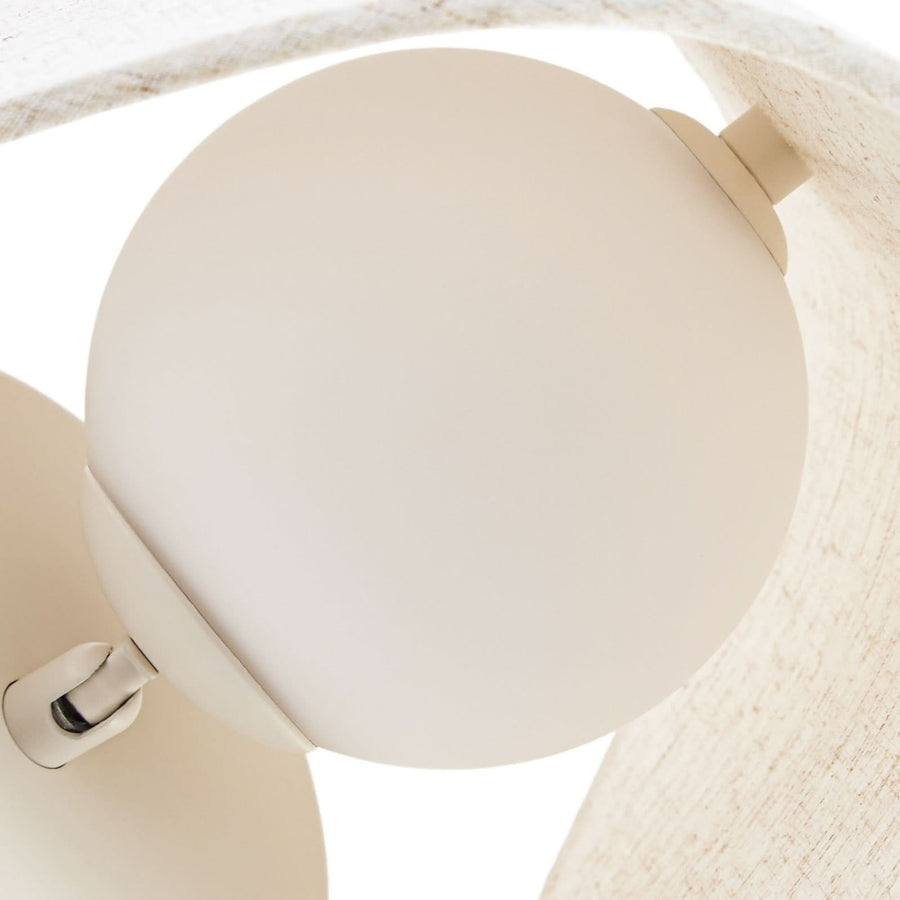 Applique murale LED Tamani en verre, beige et blanc, hauteur 27 cm