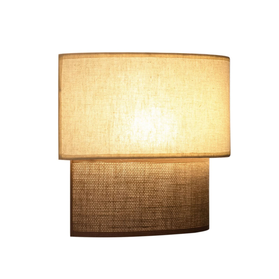 Applique murale Boho en tissu, marron et blanc, hauteur 21,5 cm
