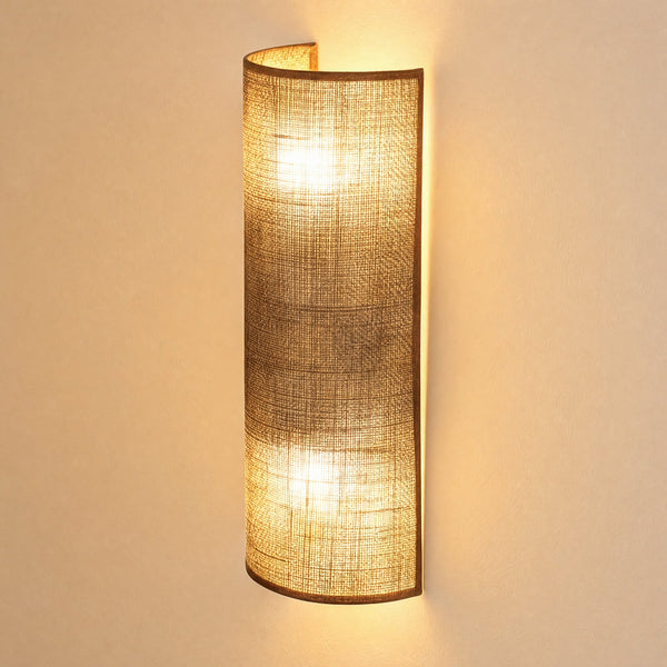 Applique murale Nature en tissu, marron, 2 lumières, hauteur 40 cm