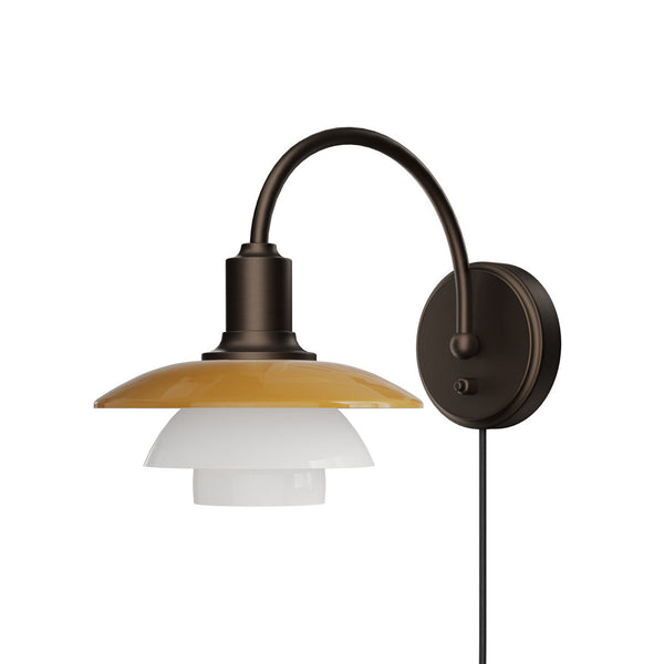 Applique murale PH 2/2 en laiton, ambre, hauteur 23,6 cm, 40 W