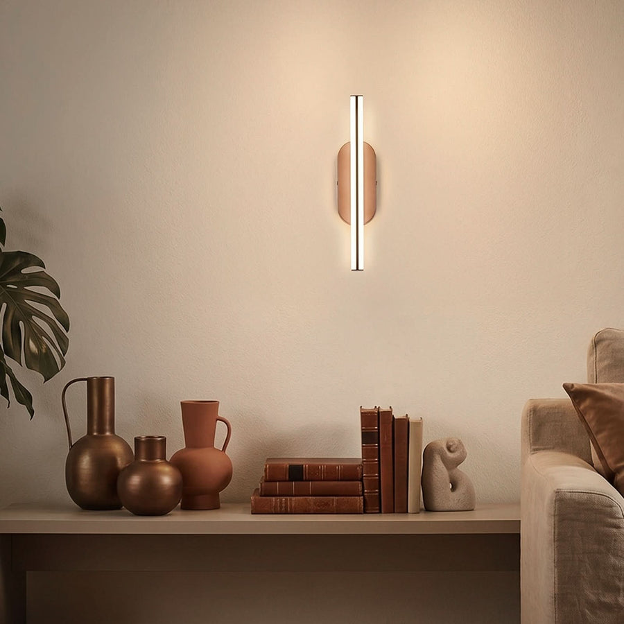 Applique murale LED Ruth en métal, bronze et blanc, hauteur 30 cm
