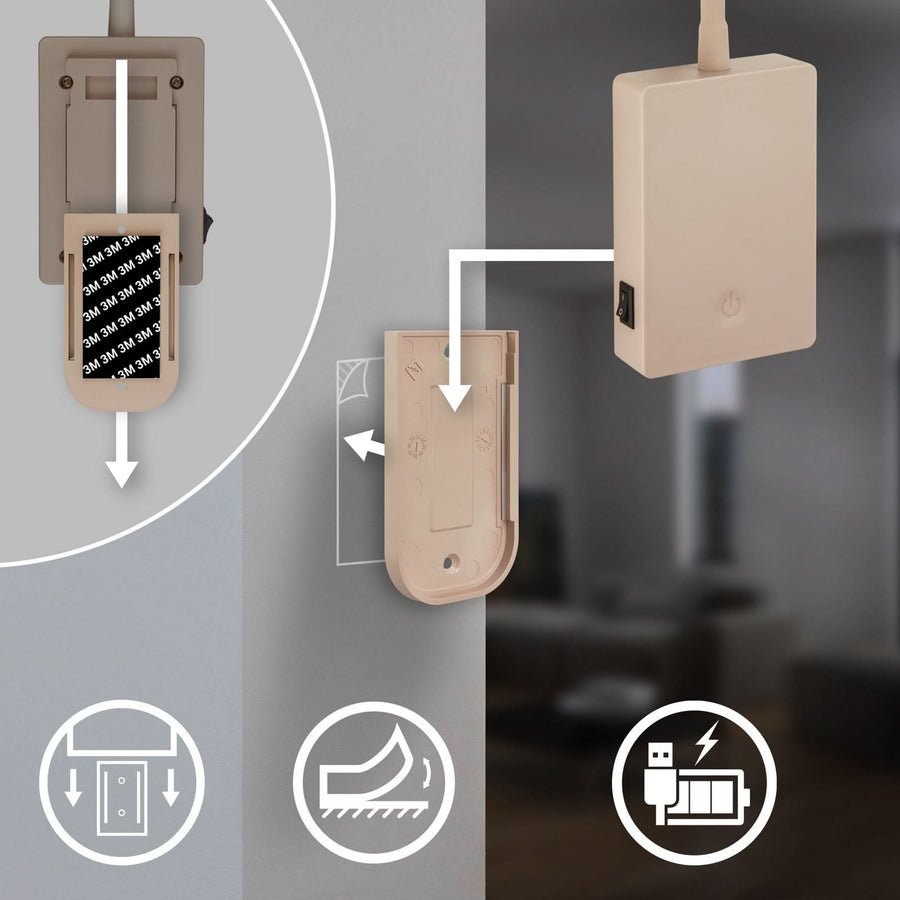 Applique murale LED rechargeable Brilo, beige, hauteur 51 cm