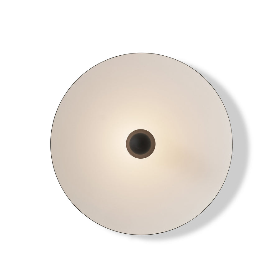 Applique murale LED Kantarell en aluminium, blanc et noir, Ø 55 cm
