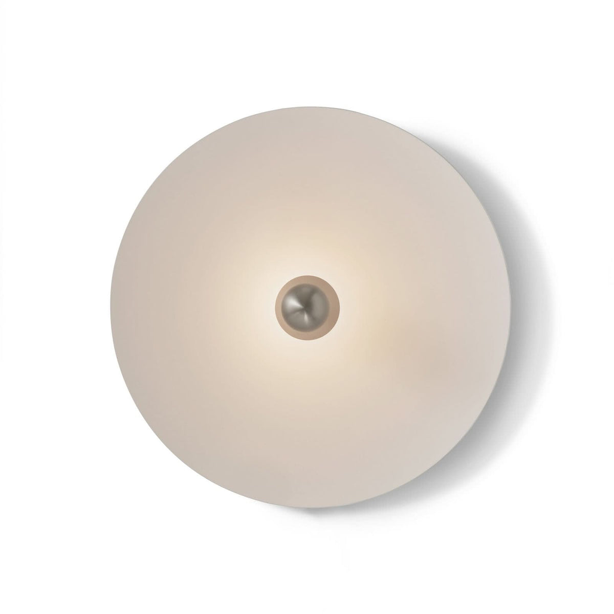 Applique murale LED Kantarell en aluminium, blanc et nickel, Ø 55 cm