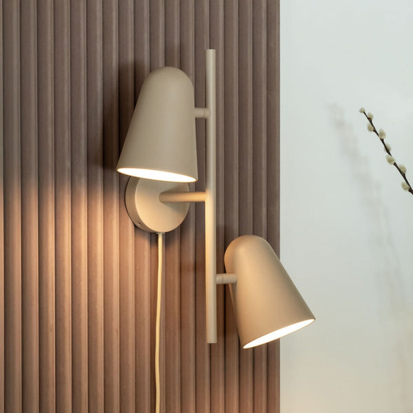 Applique murale Salamanca en métal, sable, 2 lumières, hauteur 43 cm