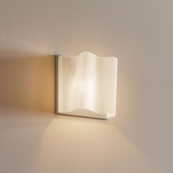 Applique murale Logico Micro en verre, blanc, hauteur 18,9 cm