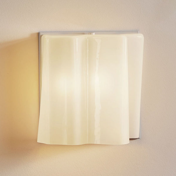 Applique murale Logico Micro 33 en verre, blanc, 2 lumières, hauteur 32 cm
