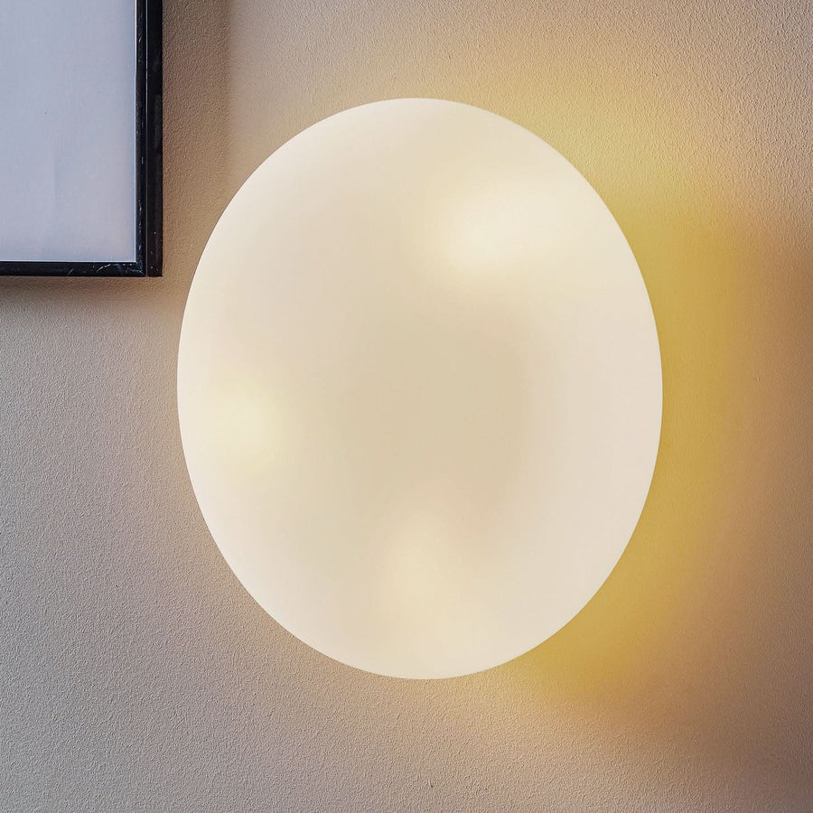 Applique murale Itka en verre, blanc, 3 lumières, Ø 35 cm, IP65