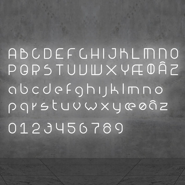 Applique murale LED Alphabet en aluminium, blanc, hauteur 65 cm, 3000 K, 21 W, largeur 65 cm, modèle 2