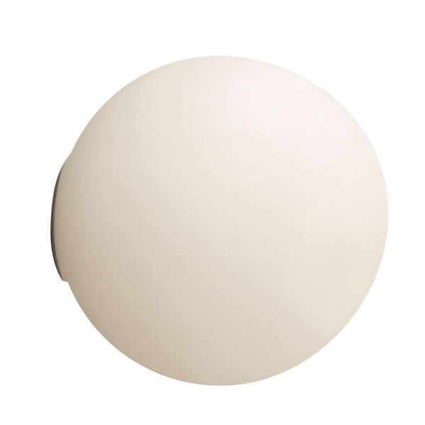 Applique murale Dioscuri en verre, blanc, Ø 25 cm, IP65