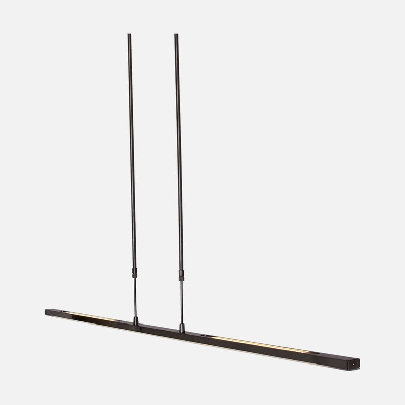 Suspension LED tactile noire, barre 122 cm variateur | Zelena Touch