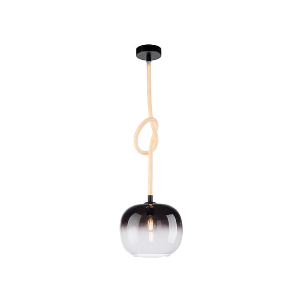 Suspension Luma noire et blanche, verre