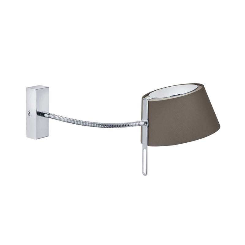 Applique murale 58132150 en laiton, nickel mat et marron, hauteur 17 cm